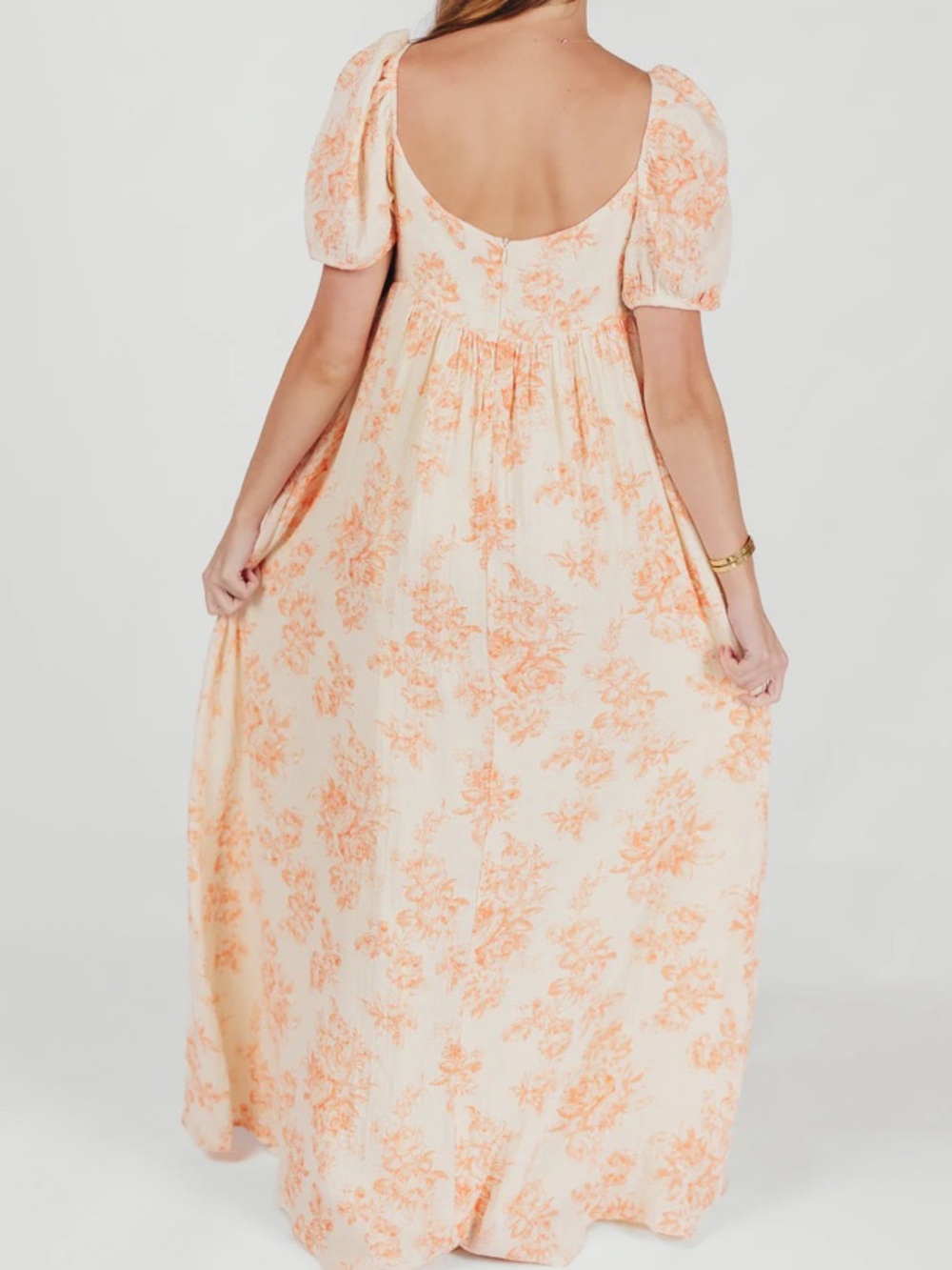 Worth Collective Haven 100% Cotton Tie Front Maxi Dress in Sherbet Medium Gauze - Picture 11 of 16